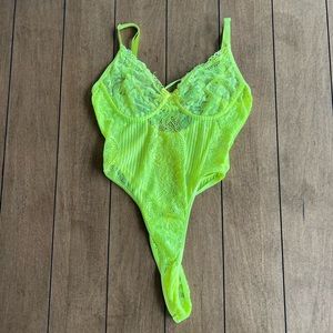 Neon Yellow Lace Bodysuit